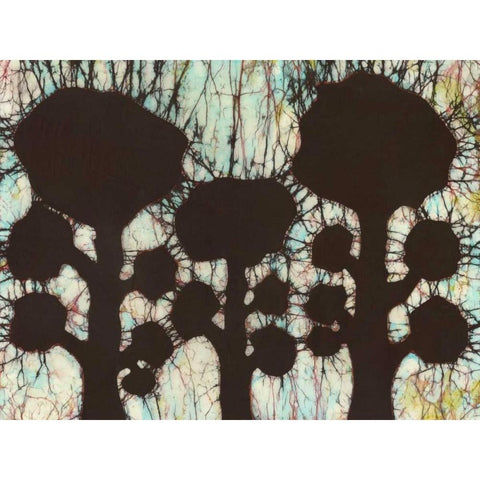 Batik Hedges I Black Modern Wood Framed Art Print with Double Matting by Davis, Andrea