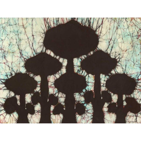 Batik Hedges II Gold Ornate Wood Framed Art Print with Double Matting by Davis, Andrea