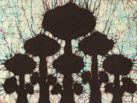 Batik Hedges II Black Ornate Wood Framed Art Print with Double Matting by Davis, Andrea