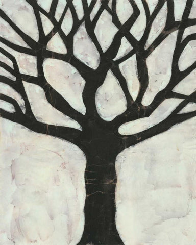 Batik Arbor I Black Ornate Wood Framed Art Print with Double Matting by Davis, Andrea