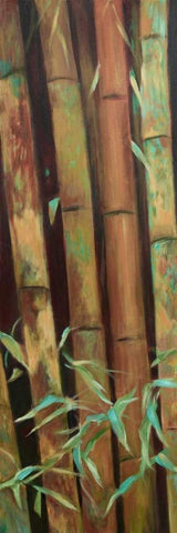 Bamboo Finale I White Modern Wood Framed Art Print with Double Matting by Wilkins, Suzanne