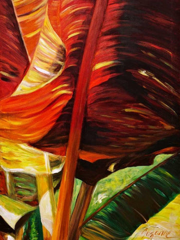 Banana Duo II White Modern Wood Framed Art Print with Double Matting by Wilkins, Suzanne