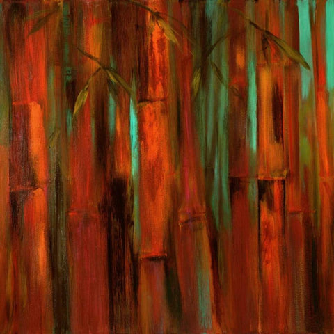 Sunset Bamboo I White Modern Wood Framed Art Print by Wilkins, Suzanne