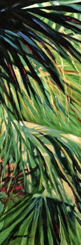 Just Fronds White Modern Wood Framed Art Print with Double Matting by Wilkins, Suzanne