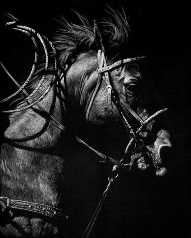 In Pursuit White Modern Wood Framed Art Print with Double Matting by Chapman, Julie T.