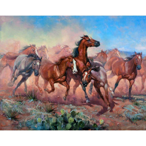 Runnin Thunder White Modern Wood Framed Art Print by Sorenson, Jack