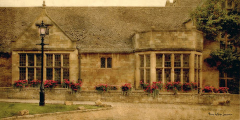 English Cottage II Black Ornate Wood Framed Art Print with Double Matting by Lawrence, Terry Katherine