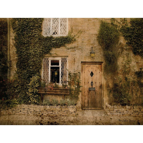 English Cottage III White Modern Wood Framed Art Print by Lawrence, Terry Katherine