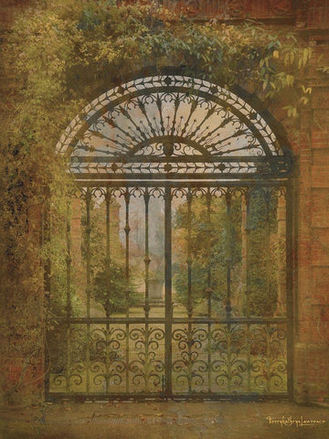 English Countryside V Black Ornate Wood Framed Art Print with Double Matting by Lawrence, Terry Katherine