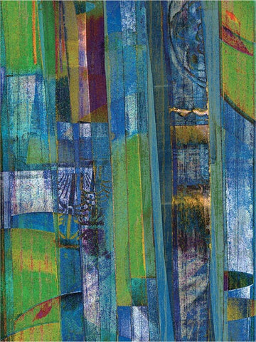 Blue on Blue I White Modern Wood Framed Art Print with Double Matting by Mountain, Ricki