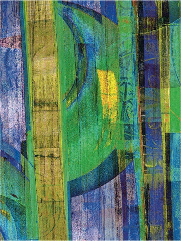 Blue on Blue II Black Ornate Wood Framed Art Print with Double Matting by Mountain, Ricki