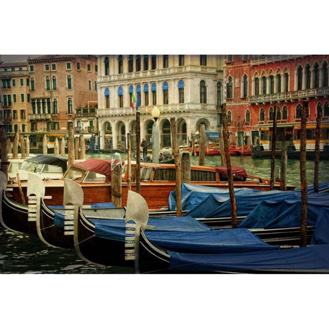 Venetian Canals IV Black Modern Wood Framed Art Print by Head, Danny