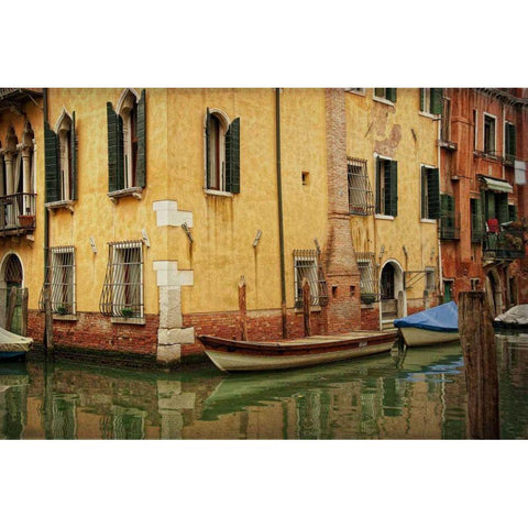 Venetian Canals VI Black Modern Wood Framed Art Print by Head, Danny
