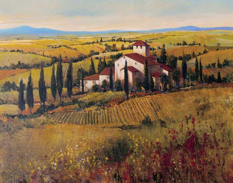 Tuscany III White Modern Wood Framed Art Print with Double Matting by OToole, Tim