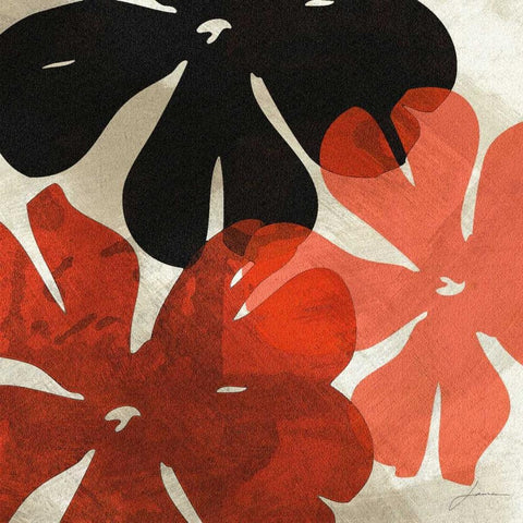 Bloomer Tiles IV Black Modern Wood Framed Art Print by Burghardt, James