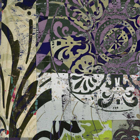 Swhirl I Gold Ornate Wood Framed Art Print with Double Matting by Mountain, Ricki