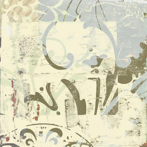 Floral Swhirls I Black Modern Wood Framed Art Print by Mountain, Ricki