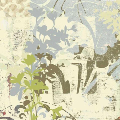 Floral Swhirls III White Modern Wood Framed Art Print with Double Matting by Mountain, Ricki