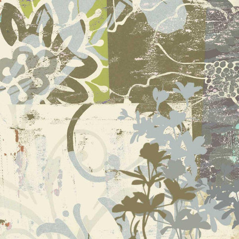 Floral Swhirls IV White Modern Wood Framed Art Print by Mountain, Ricki