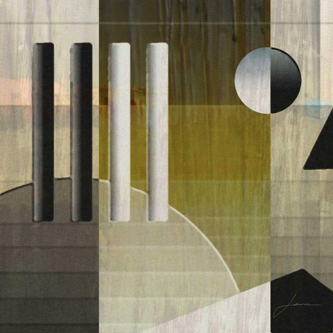 Quartet Tiles II White Modern Wood Framed Art Print with Double Matting by Burghardt, James