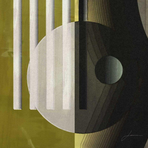 Quartet Tiles III White Modern Wood Framed Art Print by Burghardt, James