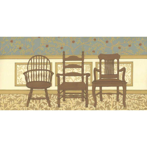 Arts and Crafts Chairs I Gold Ornate Wood Framed Art Print with Double Matting by Russell, Wendy