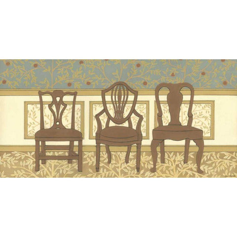 Arts and Crafts Chairs II Black Modern Wood Framed Art Print by Russell, Wendy