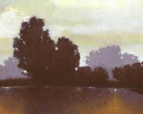 Golden Pond II Black Ornate Wood Framed Art Print with Double Matting by Wyatt Jr., Norman