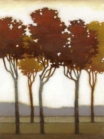 Arboreal Grove I White Modern Wood Framed Art Print with Double Matting by Wyatt Jr., Norman