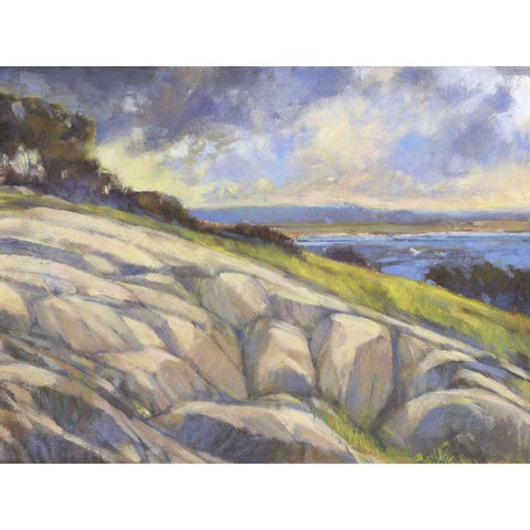 Rocky Coast I White Modern Wood Framed Art Print by Thomas, H.