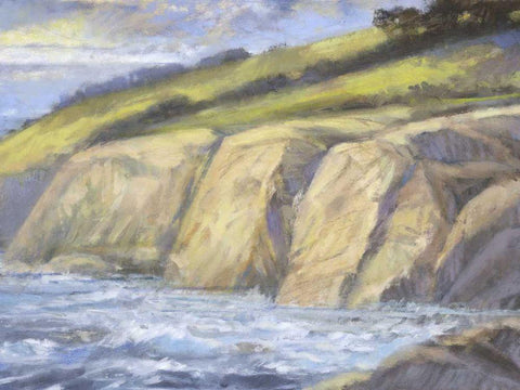 Rocky Coast II Black Ornate Wood Framed Art Print with Double Matting by Thomas, H.