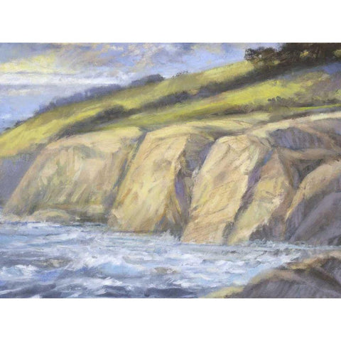 Rocky Coast II White Modern Wood Framed Art Print by Thomas, H.