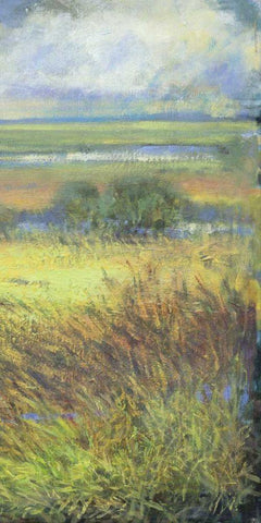 Shimmering Marsh II Black Ornate Wood Framed Art Print with Double Matting by Thomas, H.
