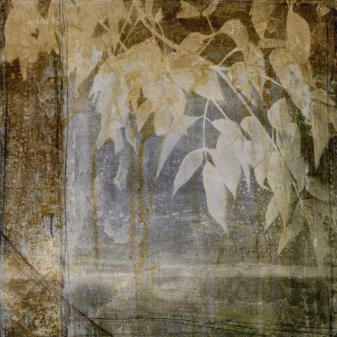Fluttering Leaves I Black Modern Wood Framed Art Print with Double Matting by Goldberger, Jennifer