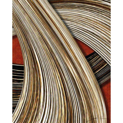 Tangle Tile III Gold Ornate Wood Framed Art Print with Double Matting by Higby, Jason