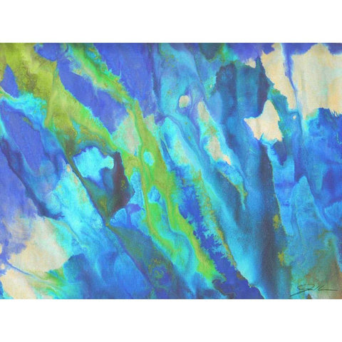 Blue Crush I Gold Ornate Wood Framed Art Print with Double Matting by Higby, Jason