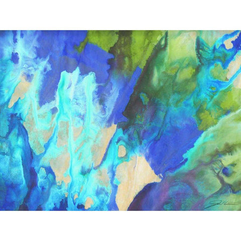 Blue Crush II White Modern Wood Framed Art Print by Higby, Jason