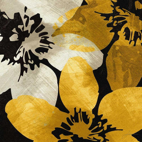 Bloomer Tiles IX Black Modern Wood Framed Art Print by Burghardt, James