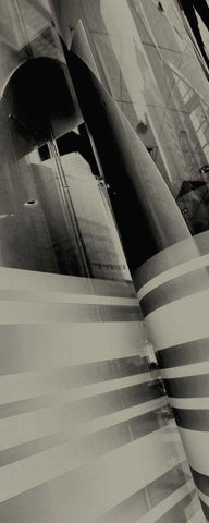 City View I Black Ornate Wood Framed Art Print with Double Matting by Ling, Tang