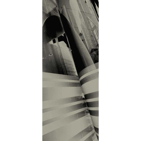 City View I Black Modern Wood Framed Art Print by Ling, Tang