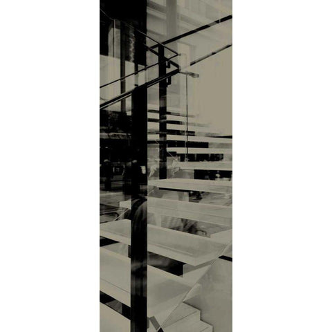 City View III Black Modern Wood Framed Art Print with Double Matting by Ling, Tang