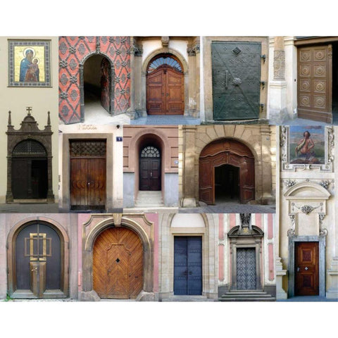 Doors III Gold Ornate Wood Framed Art Print with Double Matting by Christensen, Jim