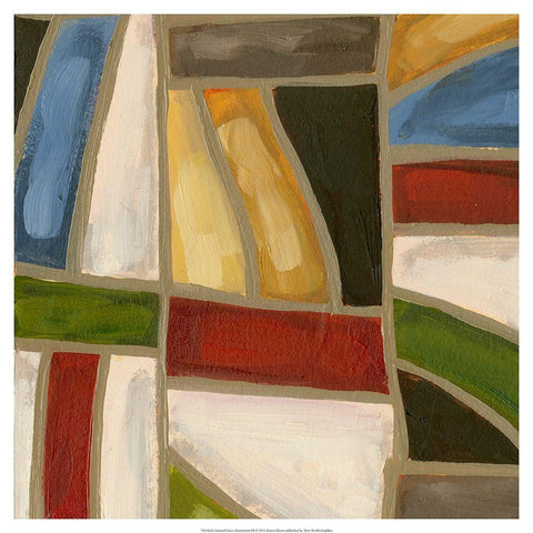 Stained Glass Abstraction III Black Modern Wood Framed Art Print with Double Matting by Deans, Karen