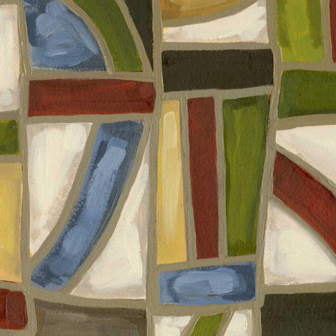 Stained Glass Abstraction IV Black Modern Wood Framed Art Print by Deans, Karen