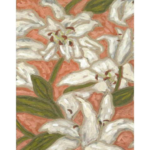 Lily Menagerie I Gold Ornate Wood Framed Art Print with Double Matting by Deans, Karen