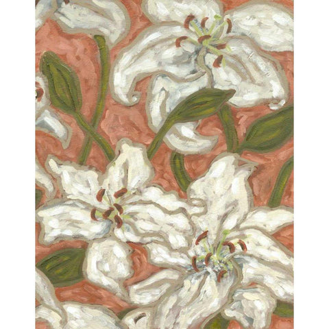 Lily Menagerie II Gold Ornate Wood Framed Art Print with Double Matting by Deans, Karen