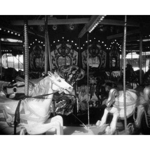 Carousel I Black Modern Wood Framed Art Print with Double Matting by Christensen, Jim