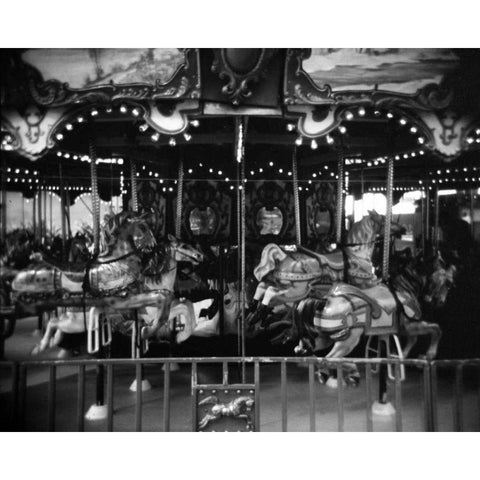 Carousel II White Modern Wood Framed Art Print by Christensen, Jim