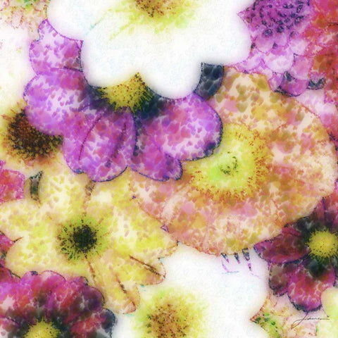 Floral Reef II White Modern Wood Framed Art Print with Double Matting by Burghardt, James