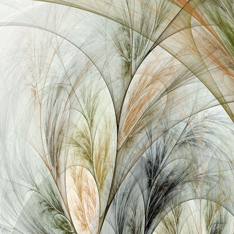 Fractal Grass V White Modern Wood Framed Art Print by Burghardt, James